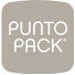 Logo de PUNTO PACK en tonos tierra suaves, forma redonda